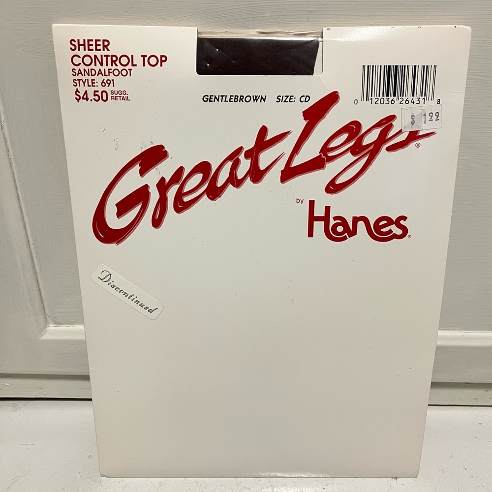 NWT Hanes Great Legs Gentle Brown Sheer Control Top Sandalfoot Pantyhose